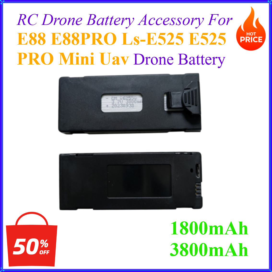 Drone Rc E88 Pro - 3,7V 1800mAh 3800mAh RC-Drohnen-Akku Zubehör für